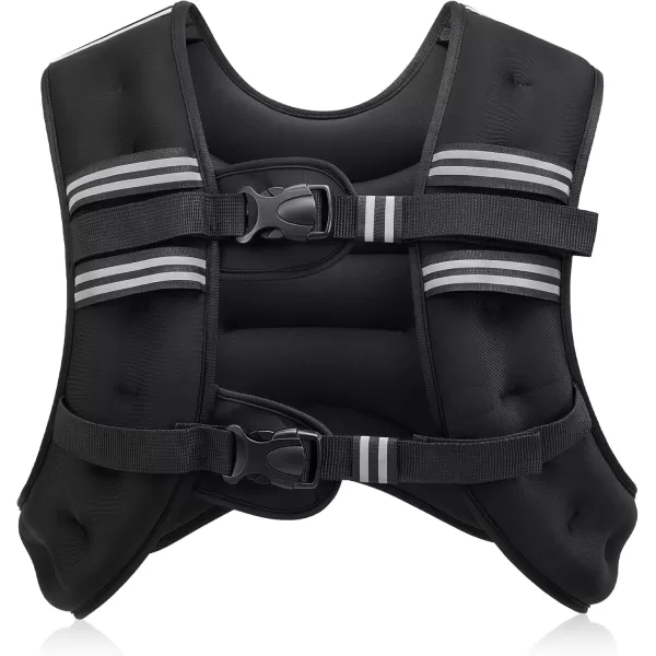 ZELUS Weighted Vest 6lb8lb12lb16lb20lb25lb30lb Weight Vest with Reflective Stripe for Workout Strength Training Running Fitness Muscle Building Weight Loss WeightliftingBlack