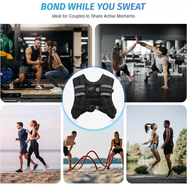 ZELUS Weighted Vest 6lb8lb12lb16lb20lb25lb30lb Weight Vest with Reflective Stripe for Workout Strength Training Running Fitness Muscle Building Weight Loss WeightliftingBlack