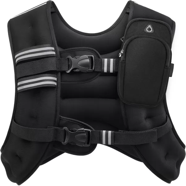 ZELUS Weighted Vest 6lb8lb12lb16lb20lb25lb30lb Weight Vest with Reflective Stripe for Workout Strength Training Running Fitness Muscle Building Weight Loss WeightliftingBlack