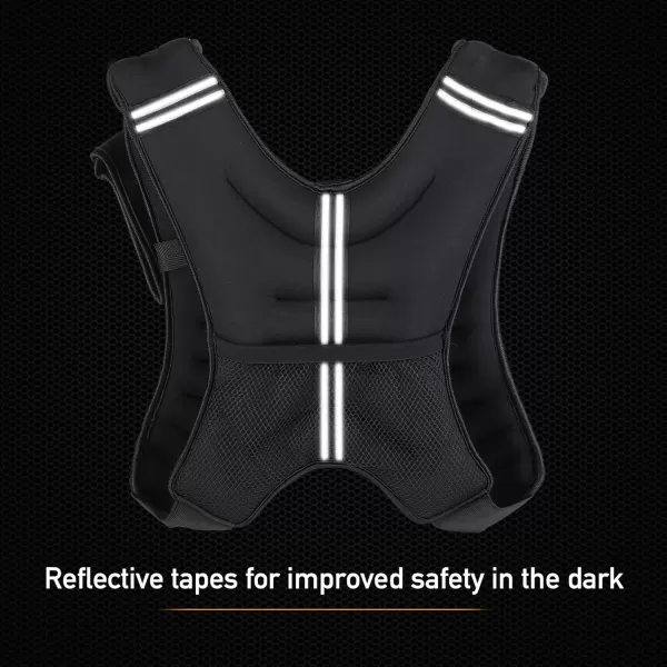 ZELUS Weighted Vest 6lb8lb12lb16lb20lb25lb30lb Weight Vest with Reflective Stripe for Workout Strength Training Running Fitness Muscle Building Weight Loss WeightliftingBlack