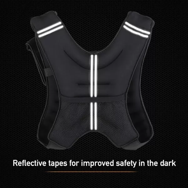 ZELUS Weighted Vest 6lb8lb12lb16lb20lb25lb30lb Weight Vest with Reflective Stripe for Workout Strength Training Running Fitness Muscle Building Weight Loss WeightliftingBlack