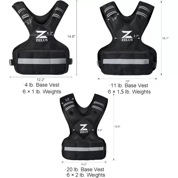 ZELUS Weighted Vest for Men and Women  410lb1120lb2032lb Vest with 6 Ironsand Weights for Home Workouts  Adjustable Body Weight Vest Exercise Set for Cardio and Strength Training2032 lb