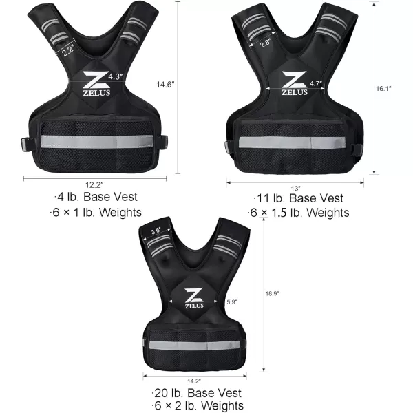 ZELUS Weighted Vest for Men and Women  410lb1120lb2032lb Vest with 6 Ironsand Weights for Home Workouts  Adjustable Body Weight Vest Exercise Set for Cardio and Strength Training410 lb