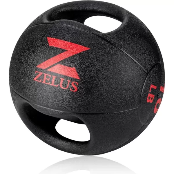 ZELUS Medicine Ball with Dual Grip 1020 lbs Exercise Ball Weight Ball with Handles Textured Grip Exercise Ball Strength Training Core Workouts100 Pounds