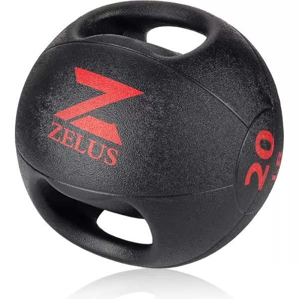 ZELUS Medicine Ball with Dual Grip 1020 lbs Exercise Ball Weight Ball with Handles Textured Grip Exercise Ball Strength Training Core Workouts200 Pounds