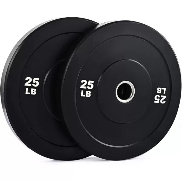 ZELUS Weight Plate Set Twin 2quot Bumper Plates for Strength and Training Fitness Olympic Weight Set with Rubber Barbell Dumbbell Plates Stainless Steel Inserts for Pro or Home Gyms Set of 225 LB