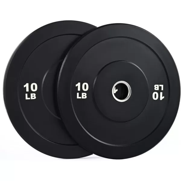 ZELUS Weight Plate Set Twin 2quot Bumper Plates for Strength and Training Fitness Olympic Weight Set with Rubber Barbell Dumbbell Plates Stainless Steel Inserts for Pro or Home Gyms Set of 210 LB