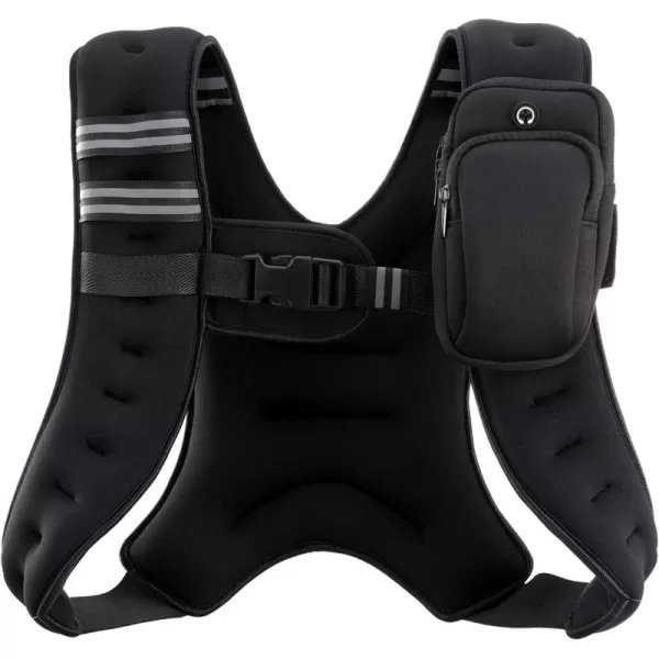 ZELUS Weighted Vest 6lb8lb12lb16lb20lb25lb30lb Weight Vest with Reflective Stripe for Workout Strength Training Running Fitness Muscle Building Weight Loss WeightliftingBlack
