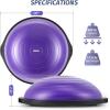 imageZELUS 25in Balance Ball  1500lb Inflatable Half Exercise Ball Wobble Board Balance Trainer w Nonslip Base  Half Yoga Ball Strength Training Equipment w 2 Bands Pump Extra Ball IncludedPurple
