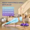 imageZELUS 25in Balance Ball  1500lb Inflatable Half Exercise Ball Wobble Board Balance Trainer w Nonslip Base  Half Yoga Ball Strength Training Equipment w 2 Bands Pump Extra Ball IncludedPurple