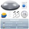 imageZELUS 25in Balance Ball  1500lb Inflatable Half Exercise Ball Wobble Board Balance Trainer w Nonslip Base  Half Yoga Ball Strength Training Equipment w 2 Bands Pump Extra Ball IncludedGray