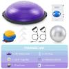 imageZELUS 25in Balance Ball  1500lb Inflatable Half Exercise Ball Wobble Board Balance Trainer w Nonslip Base  Half Yoga Ball Strength Training Equipment w 2 Bands Pump Extra Ball IncludedPurple