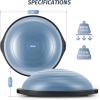 imageZELUS 25in Balance Ball  1500lb Inflatable Half Exercise Ball Wobble Board Balance Trainer w Nonslip Base  Half Yoga Ball Strength Training Equipment w 2 Bands Pump Extra Ball IncludedAiry Blue