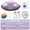 imageZELUS 25in Balance Ball  1500lb Inflatable Half Exercise Ball Wobble Board Balance Trainer w Nonslip Base  Half Yoga Ball Strength Training Equipment w 2 Bands Pump Extra Ball IncludedLilac