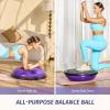 imageZELUS 25in Balance Ball  1500lb Inflatable Half Exercise Ball Wobble Board Balance Trainer w Nonslip Base  Half Yoga Ball Strength Training Equipment w 2 Bands Pump Extra Ball IncludedPurple