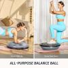 imageZELUS 25in Balance Ball  1500lb Inflatable Half Exercise Ball Wobble Board Balance Trainer w Nonslip Base  Half Yoga Ball Strength Training Equipment w 2 Bands Pump Extra Ball IncludedGray