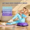 imageZELUS 25in Balance Ball  1500lb Inflatable Half Exercise Ball Wobble Board Balance Trainer w Nonslip Base  Half Yoga Ball Strength Training Equipment w 2 Bands Pump Extra Ball IncludedPurple