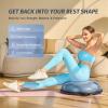 imageZELUS 25in Balance Ball  1500lb Inflatable Half Exercise Ball Wobble Board Balance Trainer w Nonslip Base  Half Yoga Ball Strength Training Equipment w 2 Bands Pump Extra Ball IncludedAiry Blue