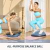 imageZELUS 25in Balance Ball  1500lb Inflatable Half Exercise Ball Wobble Board Balance Trainer w Nonslip Base  Half Yoga Ball Strength Training Equipment w 2 Bands Pump Extra Ball IncludedAiry Blue