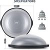 imageZELUS 25in Balance Ball  1500lb Inflatable Half Exercise Ball Wobble Board Balance Trainer w Nonslip Base  Half Yoga Ball Strength Training Equipment w 2 Bands Pump Extra Ball IncludedGray