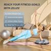 imageZELUS 25in Balance Ball  1500lb Inflatable Half Exercise Ball Wobble Board Balance Trainer w Nonslip Base  Half Yoga Ball Strength Training Equipment w 2 Bands Pump Extra Ball IncludedGray