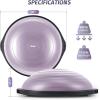 imageZELUS 25in Balance Ball  1500lb Inflatable Half Exercise Ball Wobble Board Balance Trainer w Nonslip Base  Half Yoga Ball Strength Training Equipment w 2 Bands Pump Extra Ball IncludedLilac