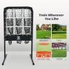 imageZELUS Baseball Net with Target Pockets Pitching Net with Strike Zone Portable Pitcher Trainer Net Height Adjustable Softball Baseball Training Equipment for Hitting and Pitching9 Hole