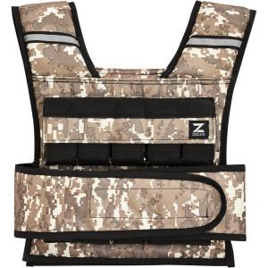 imageZELUS 23lb45lb Weighted Vest with Iron Weights for Exercise Adjustable Weight Vest for Men Workout Vest for Home Workouts Cardio Strength Training Weight LossDesert Camo