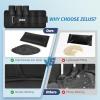 imageZELUS 1 Pair Adjustable Ankle Weights 2 4 6 8 10 lb Modularized Leg Weight Straps for Women Men Weighted Ankle Weight Set with Removable Sandbags 15 lb per Ankle Strap for Gym Yoga Jogging WalkingBlack