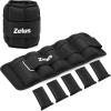 imageZELUS 1 Pair Adjustable Ankle Weights 2 4 6 8 10 lb Modularized Leg Weight Straps for Women Men Weighted Ankle Weight Set with Removable Sandbags 15 lb per Ankle Strap for Gym Yoga Jogging WalkingBlack