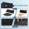 imageZELUS 1 Pair Adjustable Ankle Weights 2 4 6 8 10 lb Modularized Leg Weight Straps for Women Men Weighted Ankle Weight Set with Removable Sandbags 15 lb per Ankle Strap for Gym Yoga Jogging WalkingBlack