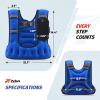 imageZELUS Weighted Vest for Women Men 68121620lb Weight Vest with Arm Pouch Reflective Strips UShaped Rucking Vest for Strength Training Muscle Building Walking Running Vest for FitnessBlue