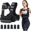 imageZELUS Weighted Vest for Women Men 410lb1120lb2032lb Adjustable Weight Vest with 6 Iron Sand Bags UShaped Rucking Vest with Adjustable Buckle Straps Workout Vest for Strength Training Black0410LB