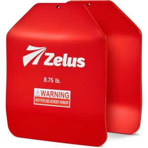 imageZELUS 2 Weighted Vest Plates 5758751375 lb Curved Weight Vest Plates for Workout Steel Tactical Weight Plates for Vest with Clear Markings Ergonomic Training Plates for Running Training CrossFitRed875LB