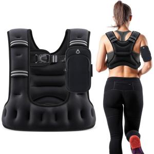 imageZELUS Weighted Vest for Women Men 68121620lb Weight Vest with Arm Pouch Reflective Strips UShaped Rucking Vest for Strength Training Muscle Building Walking Running Vest for FitnessBlack