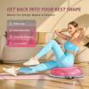 imageZELUS 25in Balance Ball  660lb Inflatable Half Exercise Ball Wobble Board Balance Trainer w Nonslip Base  Half Yoga Ball Strength Training Equipment w 2 Bands Pump Extra Ball IncludedPink SurfaceGray Base