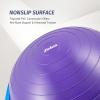 imageZELUS 25in Balance Ball  660lb Inflatable Half Exercise Ball Wobble Board Balance Trainer w Nonslip Base  Half Yoga Ball Strength Training Equipment w 2 Bands Pump Extra Ball IncludedPurple SurfaceBlue Base