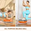 imageZELUS 25in Balance Ball  660lb Inflatable Half Exercise Ball Wobble Board Balance Trainer w Nonslip Base  Half Yoga Ball Strength Training Equipment w 2 Bands Pump Extra Ball IncludedOrange SurfaceGray Base