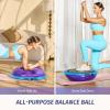 imageZELUS 25in Balance Ball  660lb Inflatable Half Exercise Ball Wobble Board Balance Trainer w Nonslip Base  Half Yoga Ball Strength Training Equipment w 2 Bands Pump Extra Ball IncludedPurple SurfaceBlue Base