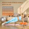 imageZELUS 25in Balance Ball  660lb Inflatable Half Exercise Ball Wobble Board Balance Trainer w Nonslip Base  Half Yoga Ball Strength Training Equipment w 2 Bands Pump Extra Ball IncludedOrange SurfaceGray Base