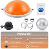 imageZELUS 25in Balance Ball  660lb Inflatable Half Exercise Ball Wobble Board Balance Trainer w Nonslip Base  Half Yoga Ball Strength Training Equipment w 2 Bands Pump Extra Ball IncludedOrange SurfaceGray Base