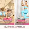 imageZELUS 25in Balance Ball  660lb Inflatable Half Exercise Ball Wobble Board Balance Trainer w Nonslip Base  Half Yoga Ball Strength Training Equipment w 2 Bands Pump Extra Ball IncludedPink SurfaceGray Base