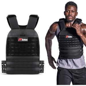 imageZELUS Tactical Weighted Vest Training Vest with MOLLE Panels Chest Pocket Weight Vest for Women Men with Adjustable Shoulder Waist Straps Tactical Training Gear for Outdoor Fitness GymBlack