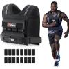 imageZELUS Weighted Vest Men 233645 lb Weight Vest with 101620 Adjustable Iron Weights for Muscle Building Strength ampamp Functional Training Weighted Vest for Men with Reflective StripsBlack