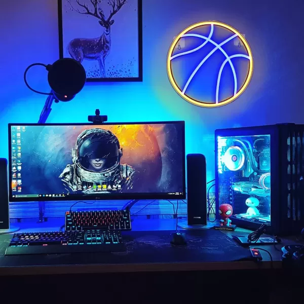 Basketball Neon Signs Sport Neon Light Led Sign Neon Sign for Bedroom Led USB Powered Switch Light up Sign Neon Sign for Wall Decor Bedroom Christmas Birthday Signs Kids GiftBlue Yellowyellowblue