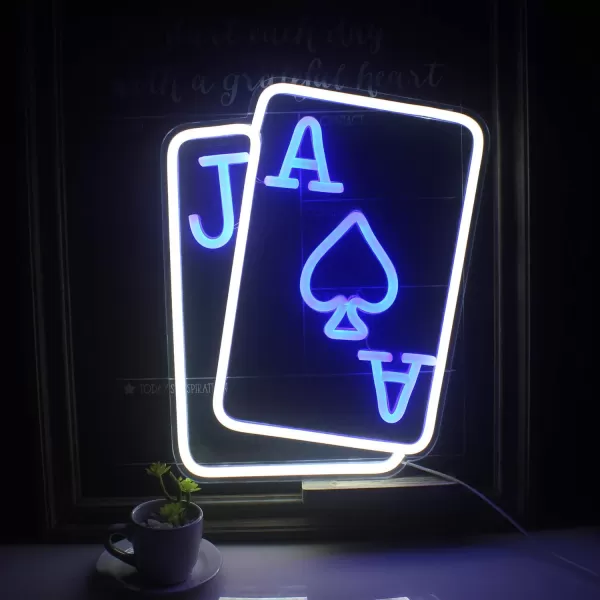 Basketball Neon Signs Sport Neon Light Led Sign Neon Sign for Bedroom Led USB Powered Switch Light up Sign Neon Sign for Wall Decor Bedroom Christmas Birthday Signs Kids GiftBlue Yellowblue Playing Cards