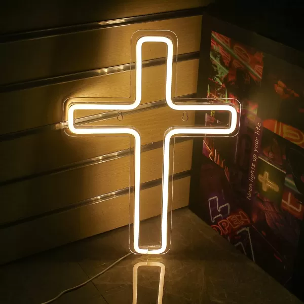 LED Neon Sign for Wall Decor USB Powered LED Neon Light Signs Light up Sign for Bedroom Neon Wall Signs for Kids Birthday PartyCross