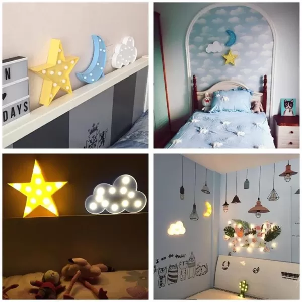 LED Neon Sign for Wall Decor USB Powered LED Neon Light Signs Light up Sign for Bedroom Neon Wall Signs for Kids Birthday PartyStar Cloud and Moon