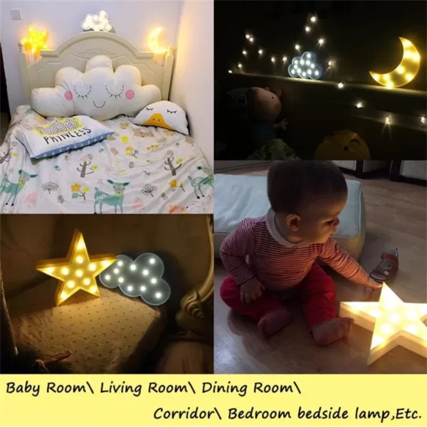 LED Neon Sign for Wall Decor USB Powered LED Neon Light Signs Light up Sign for Bedroom Neon Wall Signs for Kids Birthday PartyStar Cloud and Moon