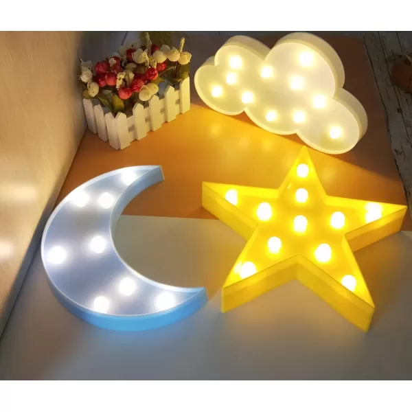 LED Neon Sign for Wall Decor USB Powered LED Neon Light Signs Light up Sign for Bedroom Neon Wall Signs for Kids Birthday PartyStar Cloud and Moon